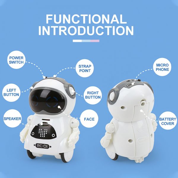 939A Pocket RC Robot Talking Interactive Dialogue Voice Recognition Record Singing Dancing Telling Story Mini RC 2 - Pocket Robot