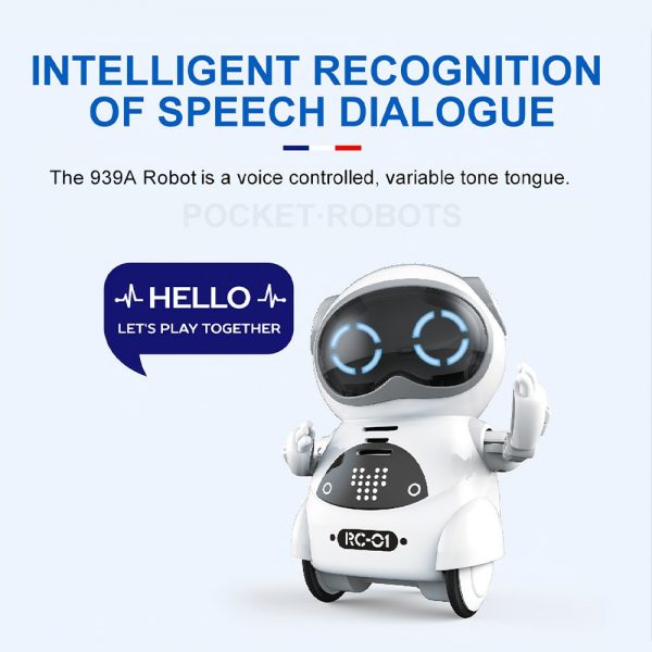 939A Pocket RC Robot Talking Interactive Dialogue Voice Recognition Record Singing Dancing Telling Story Mini RC 3 - Pocket Robot