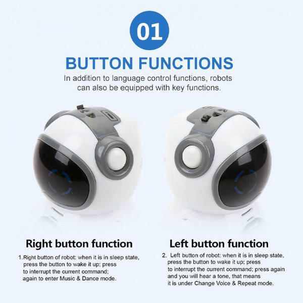 939A Pocket RC Robot Talking Interactive Dialogue Voice Recognition Record Singing Dancing Telling Story Mini RC 4 - Pocket Robot