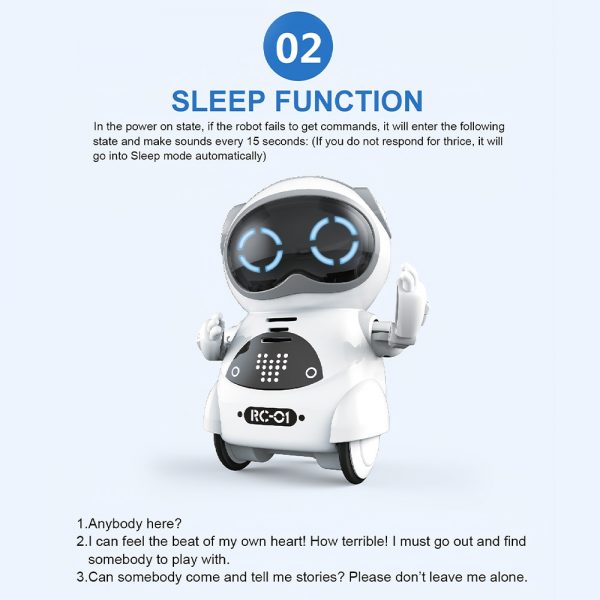 939A Pocket RC Robot Talking Interactive Dialogue Voice Recognition Record Singing Dancing Telling Story Mini RC 5 - Pocket Robot