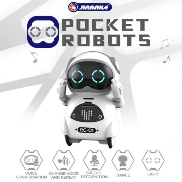939A Pocket RC Robot Talking Interactive Dialogue Voice Recognition Record Singing Dancing Telling Story Mini - Pocket Robot